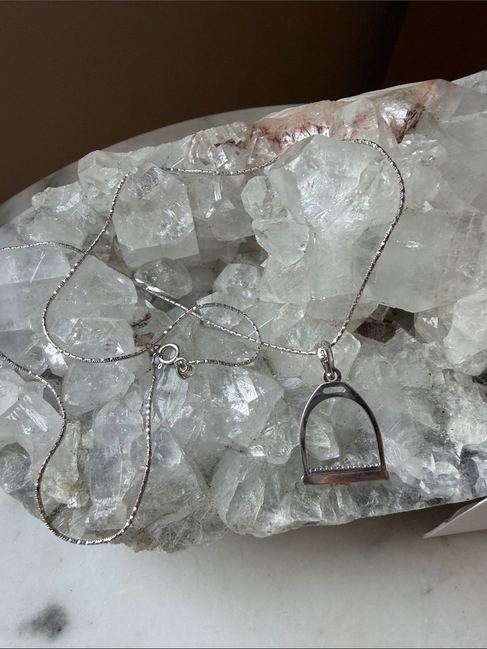 Silver Stirrups Pendant Necklace